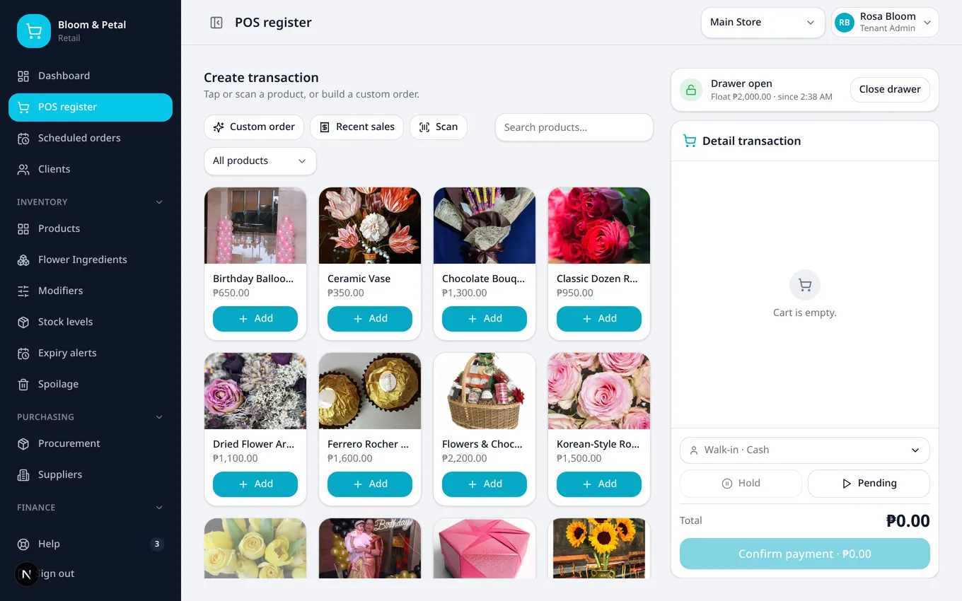 Specialty stores: Point of sale